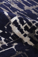 Exquisite Rugs Vertigo hand-knotted Wool/Bamboo Silk 3133 Navy/Gray/Ivory 10' x 8' Area Rug