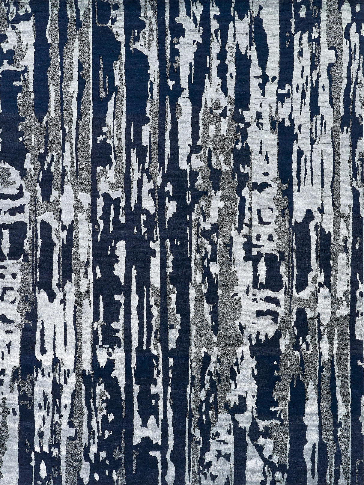 Exquisite Rugs Carrina hand-knotted Wool/Bamboo Silk 3135 Navy/Silver 10' x 8' Area Rug