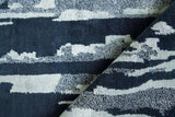 Exquisite Rugs Carrina hand-knotted Wool/Bamboo Silk 3135 Navy/Silver 10' x 8' Area Rug
