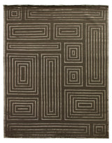 Exquisite Rugs Metro Velvet hand-knotted Wool/Viscose 3212 Khaki 12' x 9' Area Rug