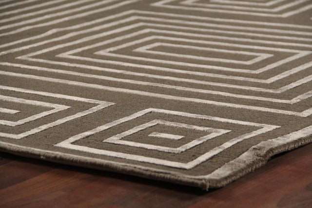 Exquisite Rugs Metro Velvet hand-knotted Wool/Viscose 3212 Khaki 15' x 12' Area Rug