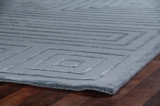 Exquisite Rugs Metro Velvet hand-knotted Wool/Viscose 3214 Aqua 12' x 9' Area Rug