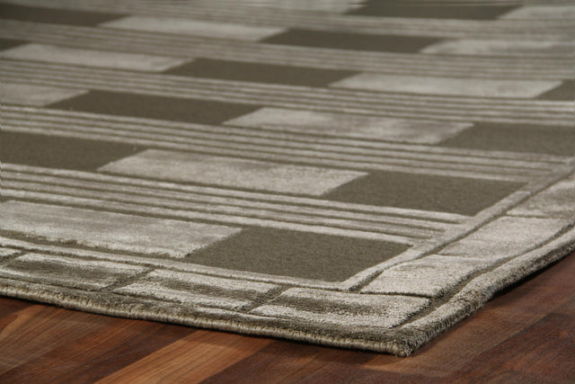 Exquisite Rugs Metro Velvet hand-knotted Wool/Viscose 3215 Khaki 10' x 8' Area Rug
