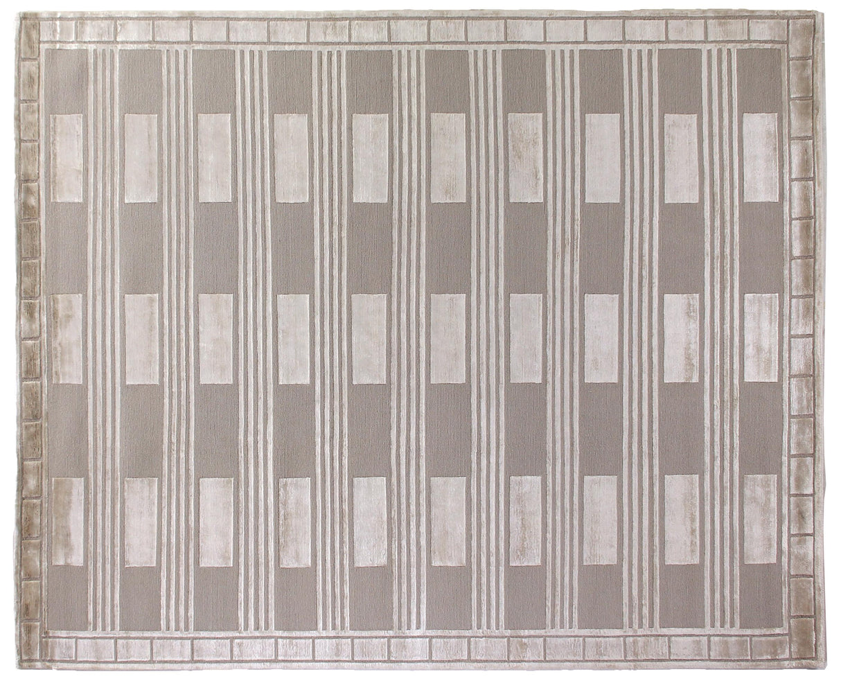 Exquisite Rugs Metro Velvet hand-knotted Wool/Viscose 3216 Beige 10' x 8' Area Rug