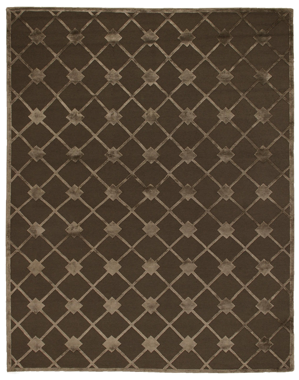 Exquisite Rugs Metro Velvet hand-knotted Wool/Viscose 3221 Khaki 12' x 9' Area Rug