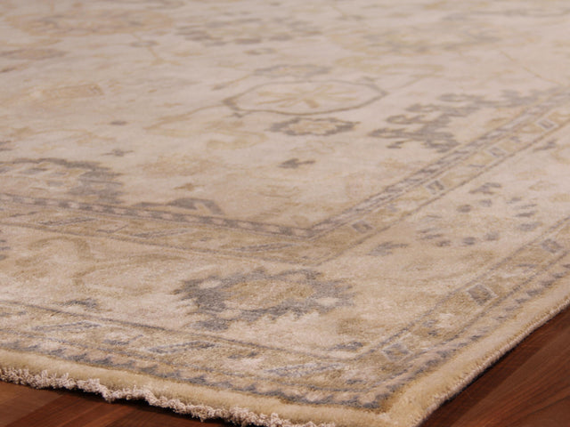 Exquisite Rugs Antique Weave Oushak hand-knotted New Zealand Wool 3281 Ivory/Multi 10' x 8' Area Rug