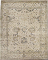 Exquisite Rugs Antique Weave Oushak hand-knotted New Zealand Wool 3281 Ivory/Multi 12' x 9' Area Rug