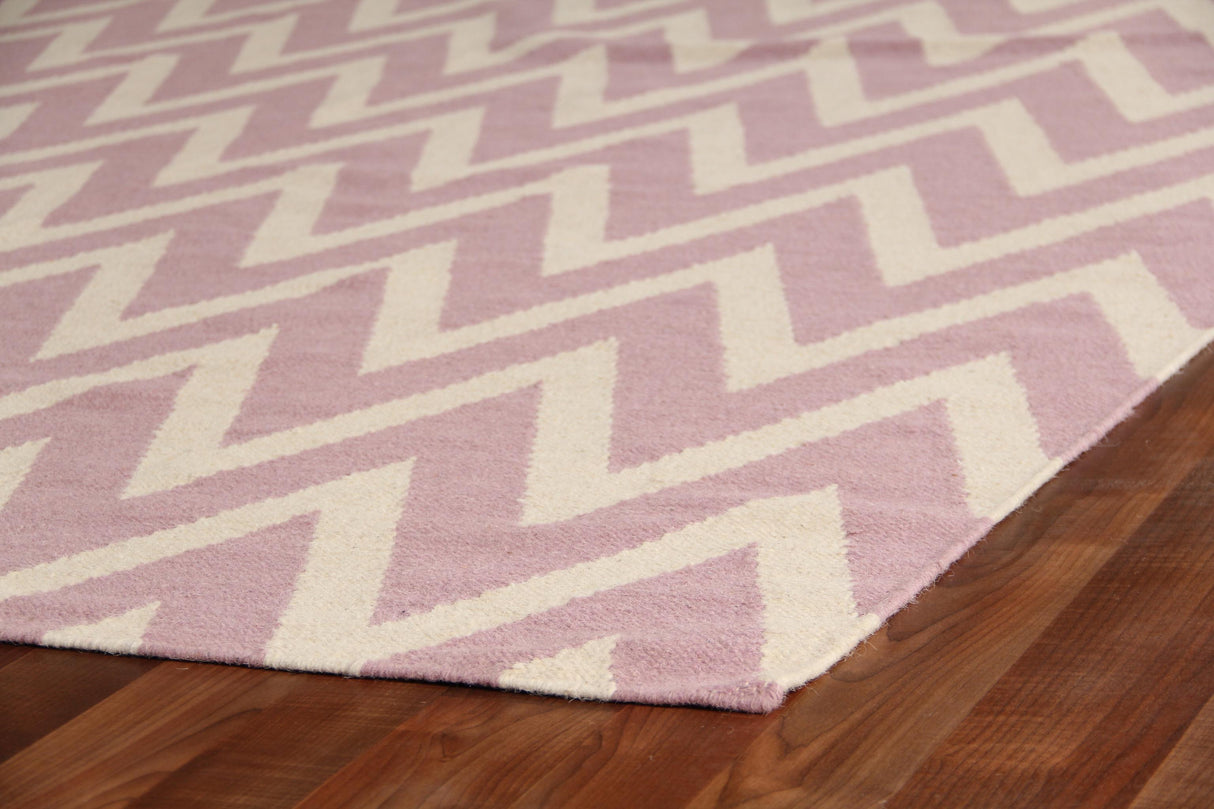 Exquisite Rugs Flatweave flatweave New Zealand Wool 3541 Pink/White 15' x 12' Area Rug