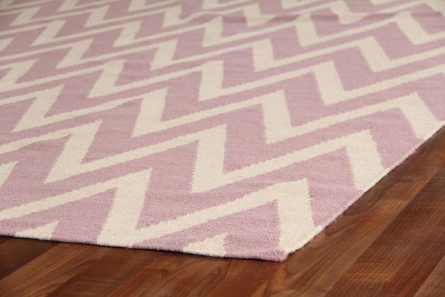 Exquisite Rugs Flatweave flatweave New Zealand Wool 3541 Pink/White 15' x 12' Area Rug