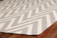 Exquisite Rugs Flatweave flatweave New Zealand Wool 3546 Silver/White 8' x 5' Area Rug