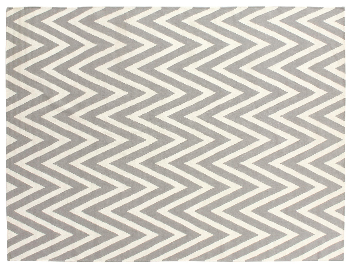 Exquisite Rugs Flatweave flatweave New Zealand Wool 3546 Silver/White 8' x 5' Area Rug