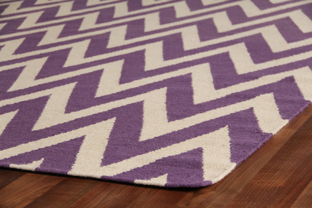 Exquisite Rugs Flatweave flatweave New Zealand Wool 3548 Light Purple/White 15' x 12' Area Rug
