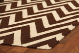 Exquisite Rugs Flatweave flatweave New Zealand Wool 3554 Mahogany/White 8' x 5' Area Rug