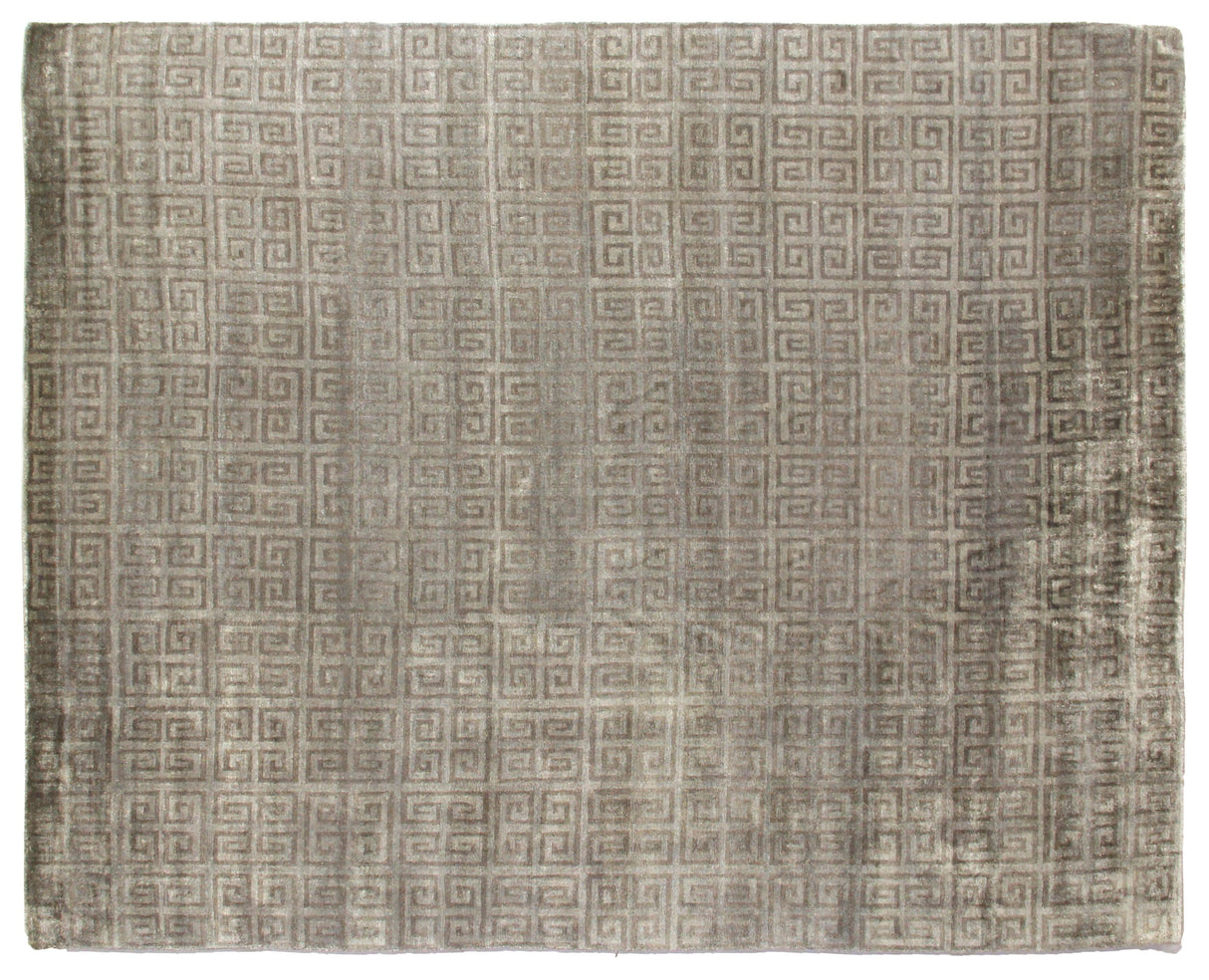 Exquisite Rugs Metro Velvet hand-knotted Wool/Viscose 3566 Silver 14' x 10' Area Rug