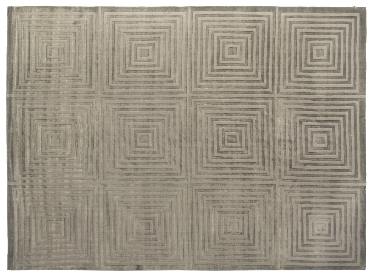 Exquisite Rugs Dove Embossed handloomed Viscose 3576 Dark Gray 9' x 6' Area Rug