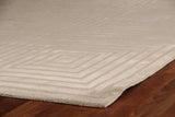 Exquisite Rugs Dove Embossed handloomed Viscose 3577 Silver 9' x 6' Area Rug