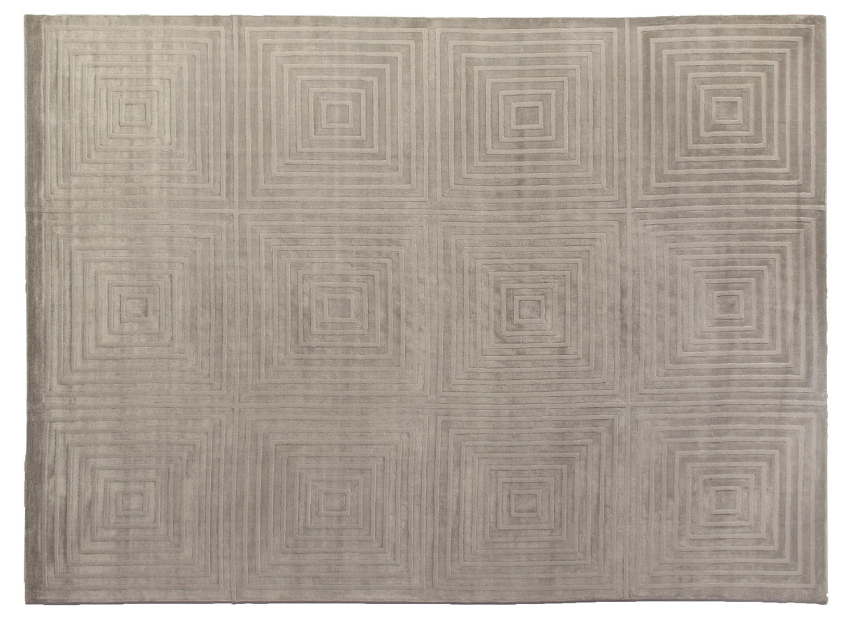Exquisite Rugs Dove Embossed handloomed Viscose 3577 Silver 9' x 6' Area Rug