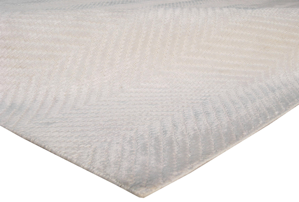 Exquisite Rugs Honeycomb handloomed Viscose 3599 White 14' x 10' Area Rug