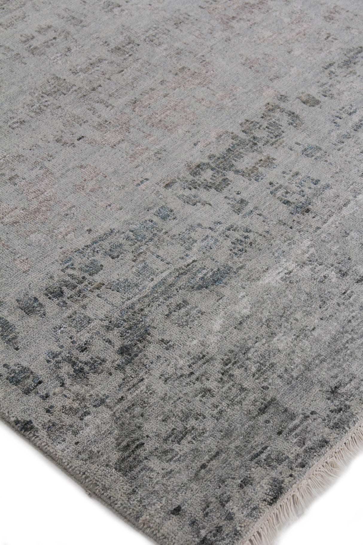 Exquisite Rugs Lexington hand-knotted Wool/Bamboo Silk 3737 Silver/Gray 10' x 8' Area Rug