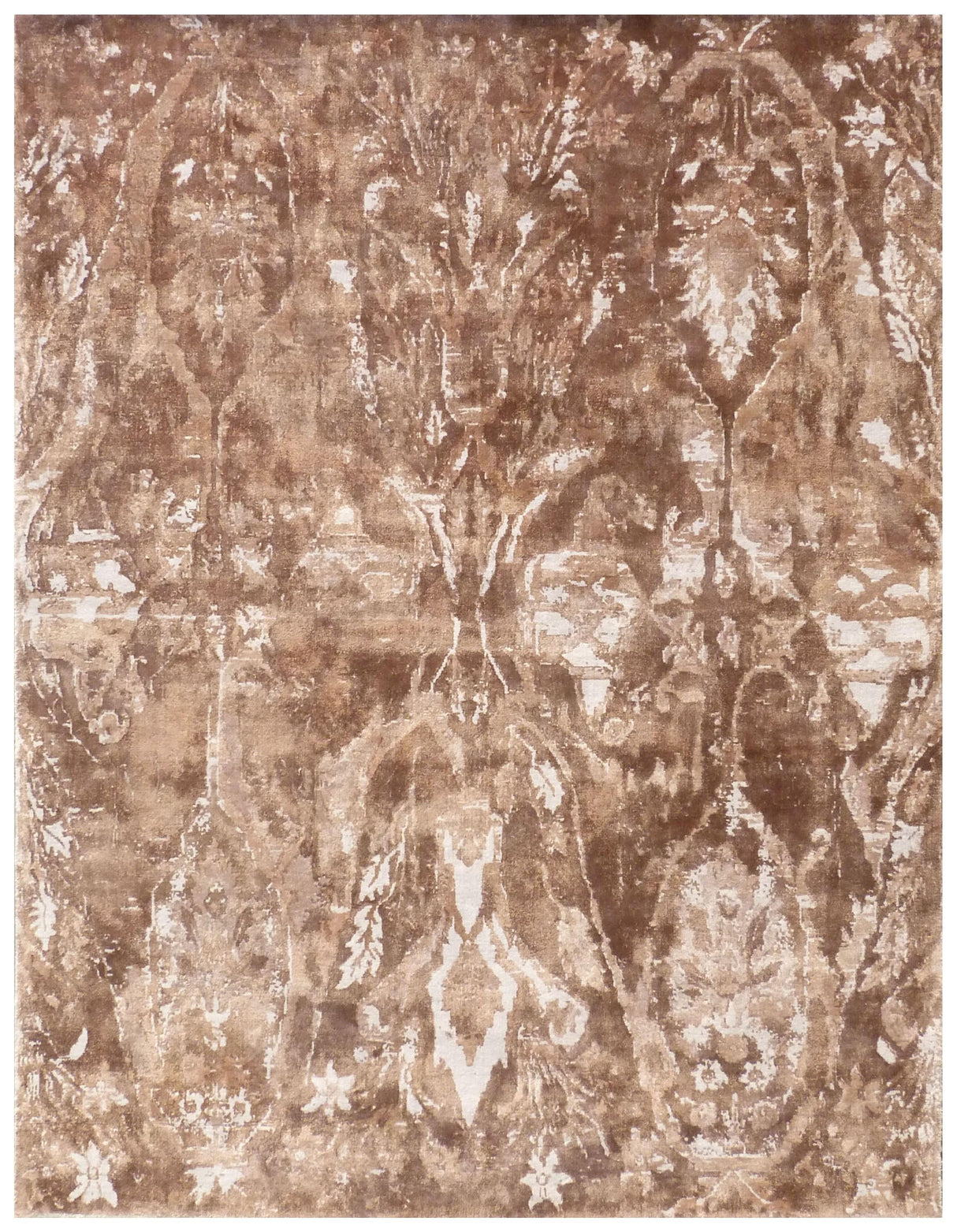 Exquisite Rugs Cassina handloomed Bamboo Silk 3910 Brown 9' x 6' Area Rug