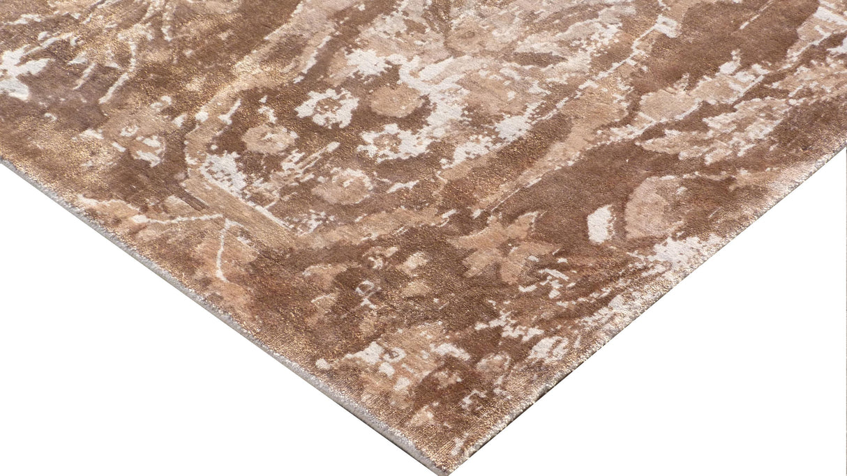 Exquisite Rugs Cassina handloomed Bamboo Silk 3910 Brown 12' x 9' Area Rug