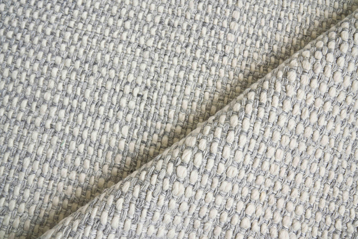 Exquisite Rugs Ferrus flatweave Polyester/Wool/Cotton 3955 Silver/Ivory 10' x 8' Area Rug