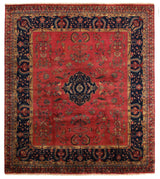 Exquisite Rugs Antique Weave Sarouk hand-knotted New Zealand Wool 4002 Red 10' x 9' Area Rug