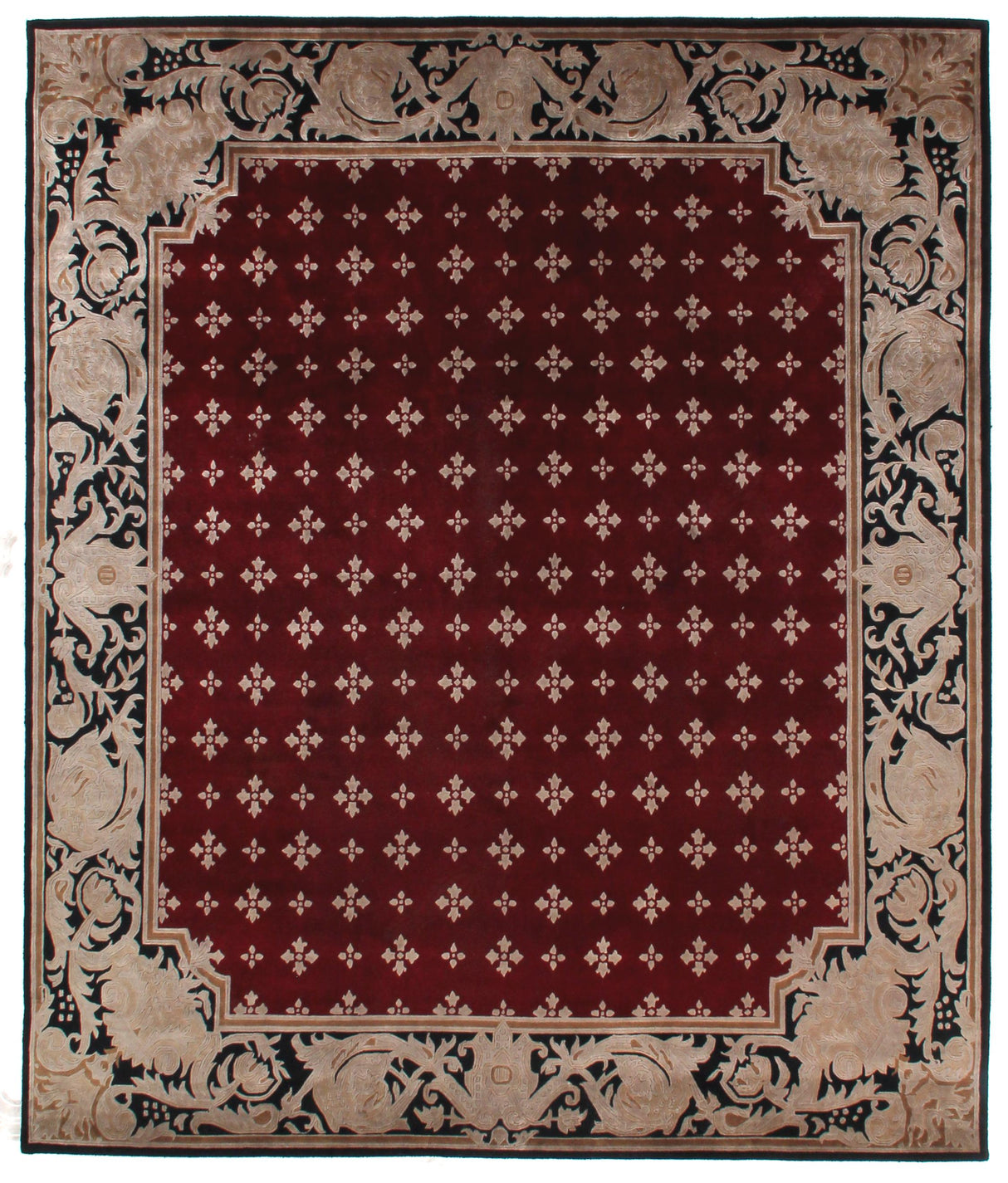 Exquisite Rugs Contemporary hand-knotted New Zealand Wool 4021 Red 6' x 6' Area Rug