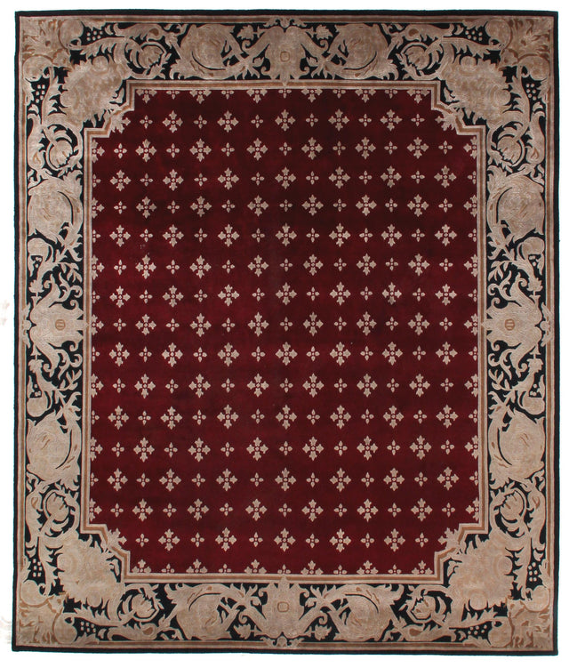 Exquisite Rugs Contemporary hand-knotted New Zealand Wool 4021 Red 6' x 6' Area Rug