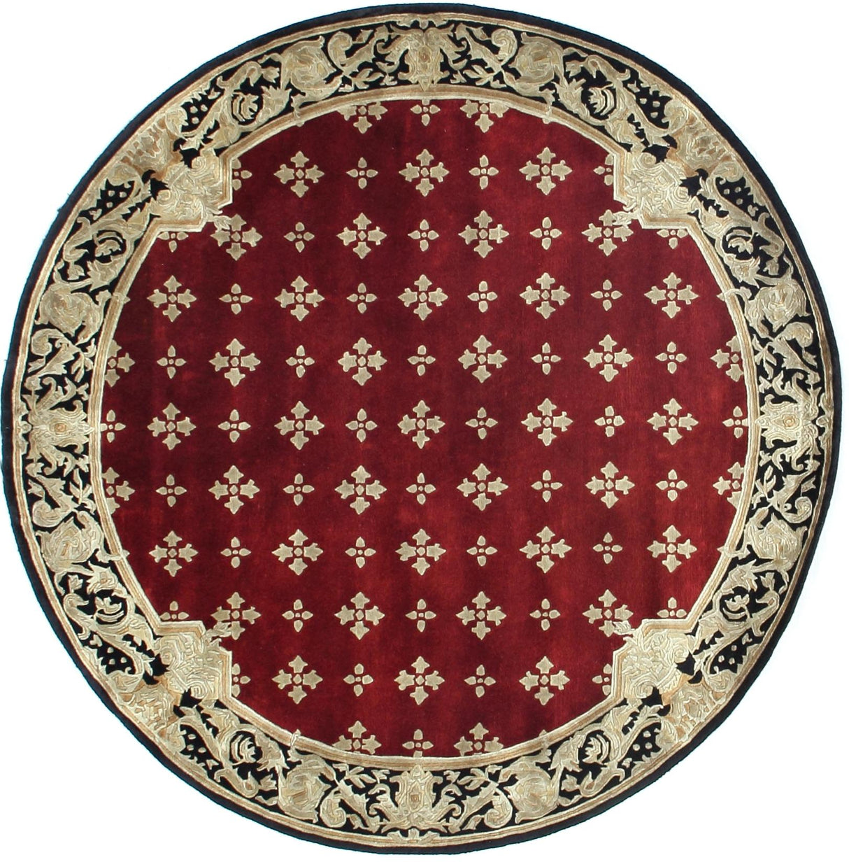 Exquisite Rugs Contemporary hand-knotted New Zealand Wool 4021 Red 6' x 6' Area Rug