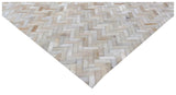 Exquisite Rugs Mosaic Leather hand-tufted Leather Hide 4057 Light Beige 11' x 8' Area Rug