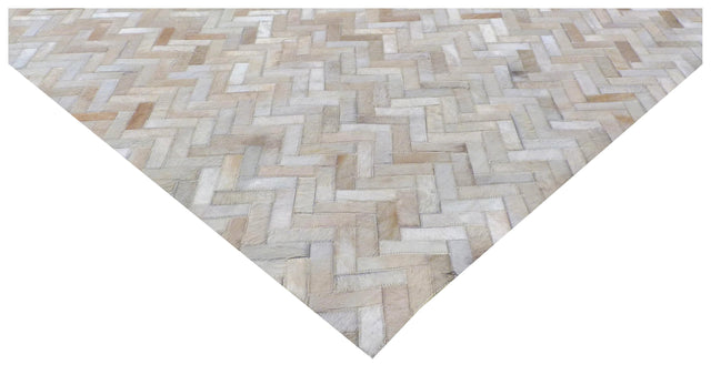 Exquisite Rugs Mosaic Leather hand-tufted Leather Hide 4057 Light Beige 11' x 8' Area Rug