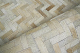 Exquisite Rugs Mosaic Leather hand-tufted Leather Hide 4057 Light Beige 11' x 8' Area Rug