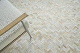 Exquisite Rugs Mosaic Leather hand-tufted Leather Hide 4057 Light Beige 11' x 8' Area Rug