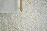 Exquisite Rugs Mosaic Leather hand-tufted Leather Hide 4057 Light Beige 11' x 8' Area Rug