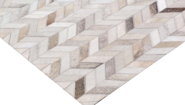Exquisite Rugs Mosaic Leather hand-tufted Leather Hide 4062 Silver 10' x 8' Area Rug
