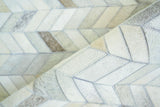 Exquisite Rugs Mosaic Leather hand-tufted Leather Hide 4062 Silver 10' x 8' Area Rug