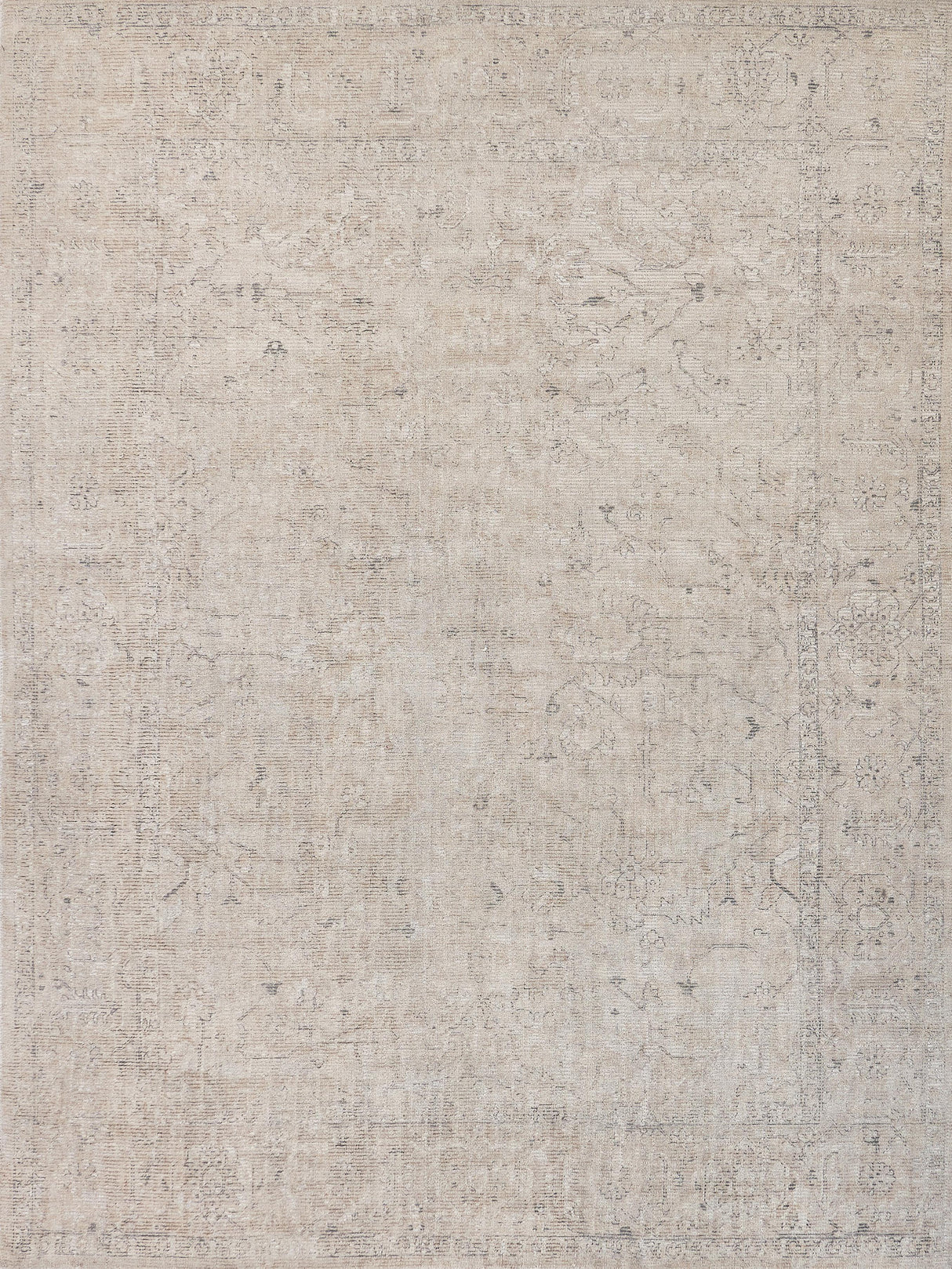Exquisite Rugs Tuscany handloomed Wool/Bamboo Silk 4107 Light Beige 6' x 3' Area Rug