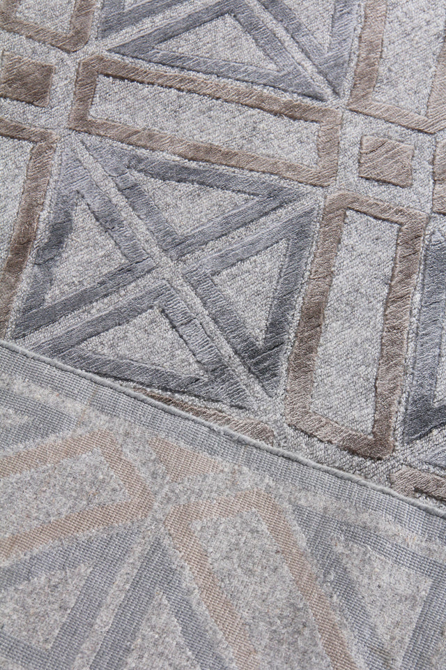 Exquisite Rugs Stonehill hand-knotted Wool/Bamboo Silk 4288 Brown/Gray 10' x 8' Area Rug