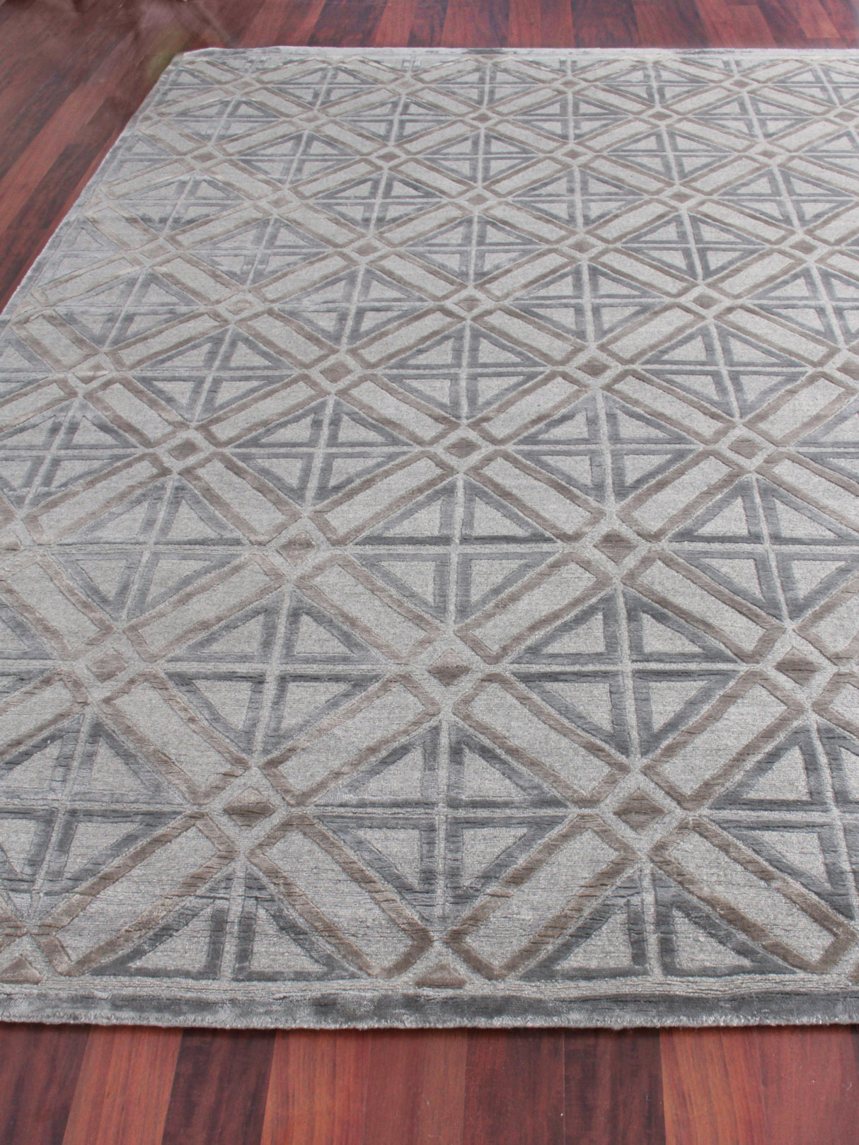 Exquisite Rugs Stonehill hand-knotted Wool/Bamboo Silk 4288 Brown/Gray 10' x 8' Area Rug