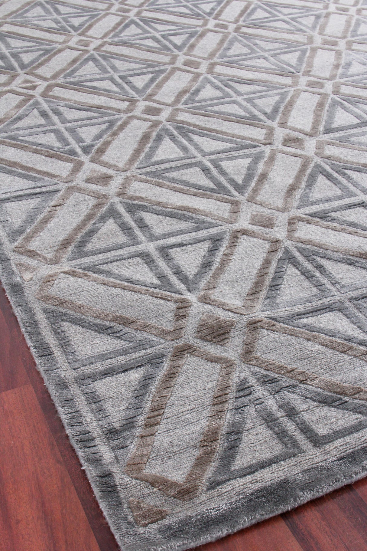 Exquisite Rugs Stonehill hand-knotted Wool/Bamboo Silk 4288 Brown/Gray 10' x 8' Area Rug