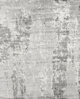 Exquisite Rugs Bamboo Silk hand-knotted Bamboo Silk 4526 Gray/Silver 14' x 3' Area Rug