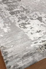 Exquisite Rugs Bamboo Silk hand-knotted Bamboo Silk 4526 Gray/Silver 14' x 3' Area Rug