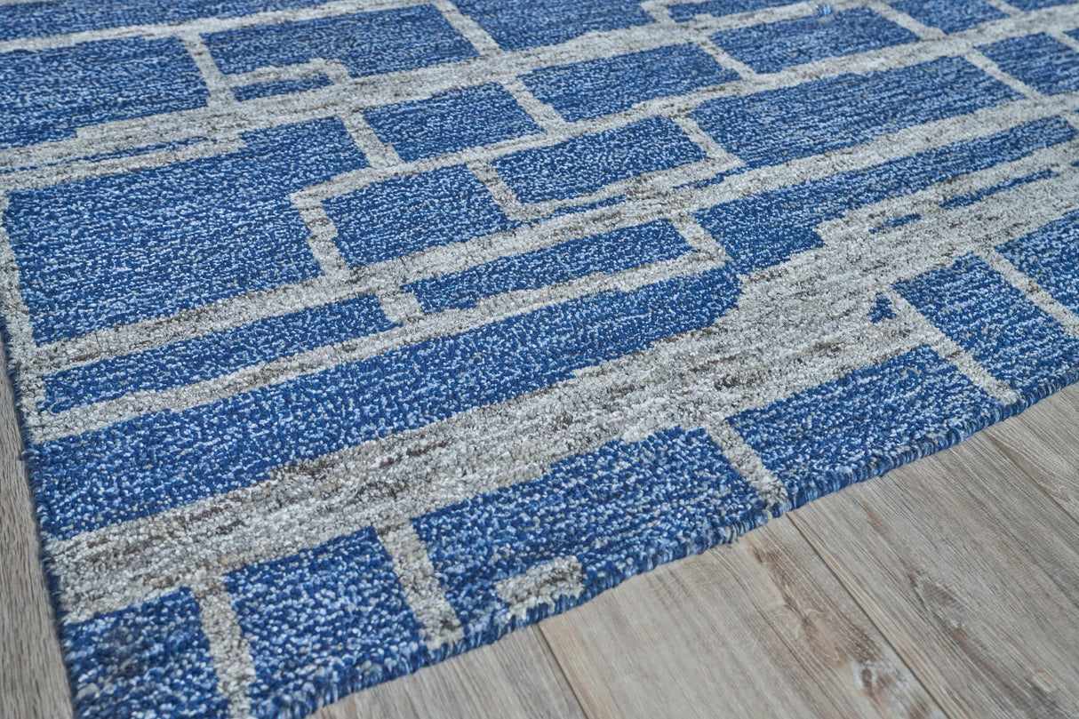 Exquisite Rugs Aldridge hand-knotted Wool/Bamboo Silk 4827 Blue/Gray 10' x 8' Area Rug