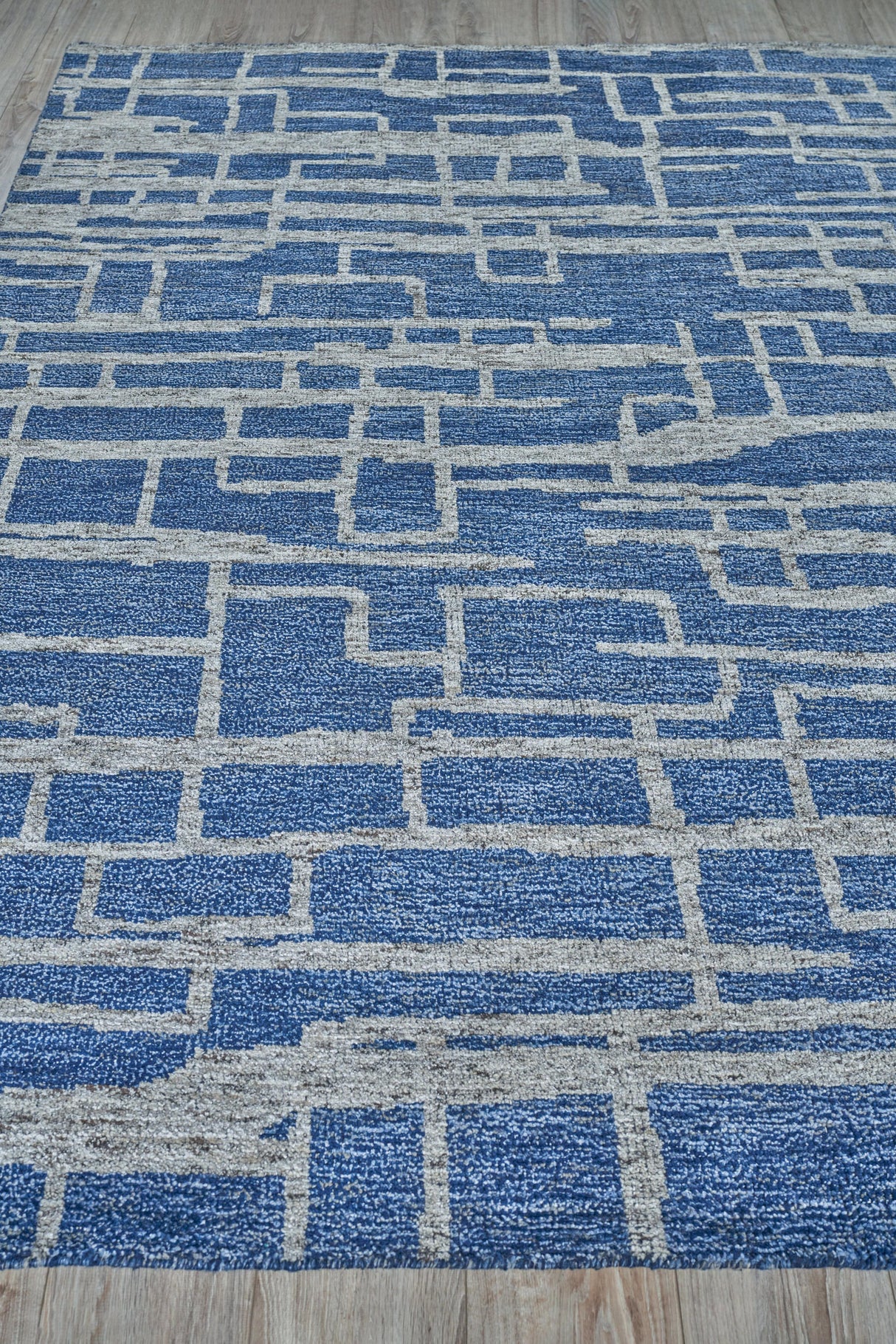 Exquisite Rugs Aldridge hand-knotted Wool/Bamboo Silk 4827 Blue/Gray 10' x 8' Area Rug