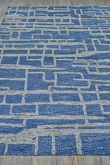 Exquisite Rugs Aldridge hand-knotted Wool/Bamboo Silk 4827 Blue/Gray 10' x 8' Area Rug