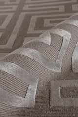 Exquisite Rugs Metro Velvet hand-knotted Wool/Viscose 5041 Silver 12' x 9' Area Rug