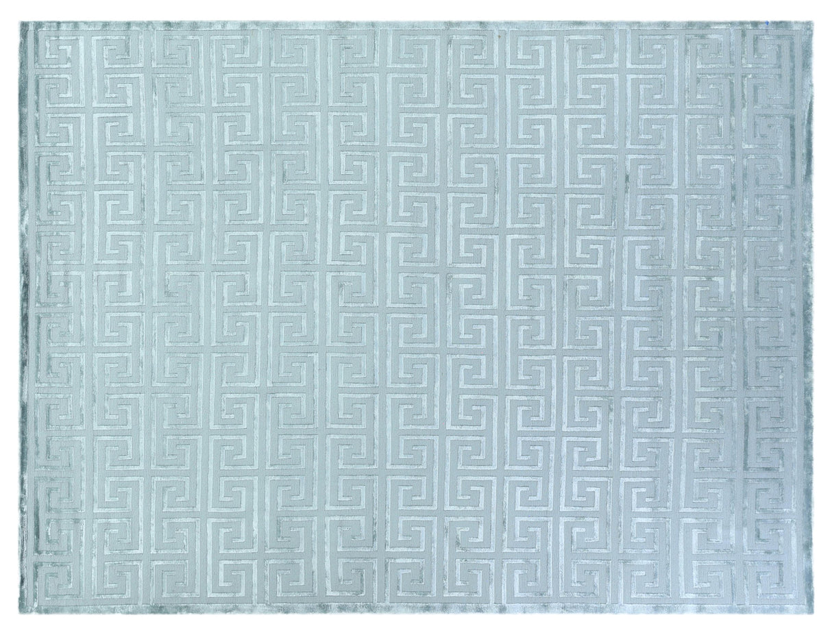 Exquisite Rugs Metro Velvet hand-knotted Wool/Viscose 5050 Ivory/Silver 12' x 9' Area Rug