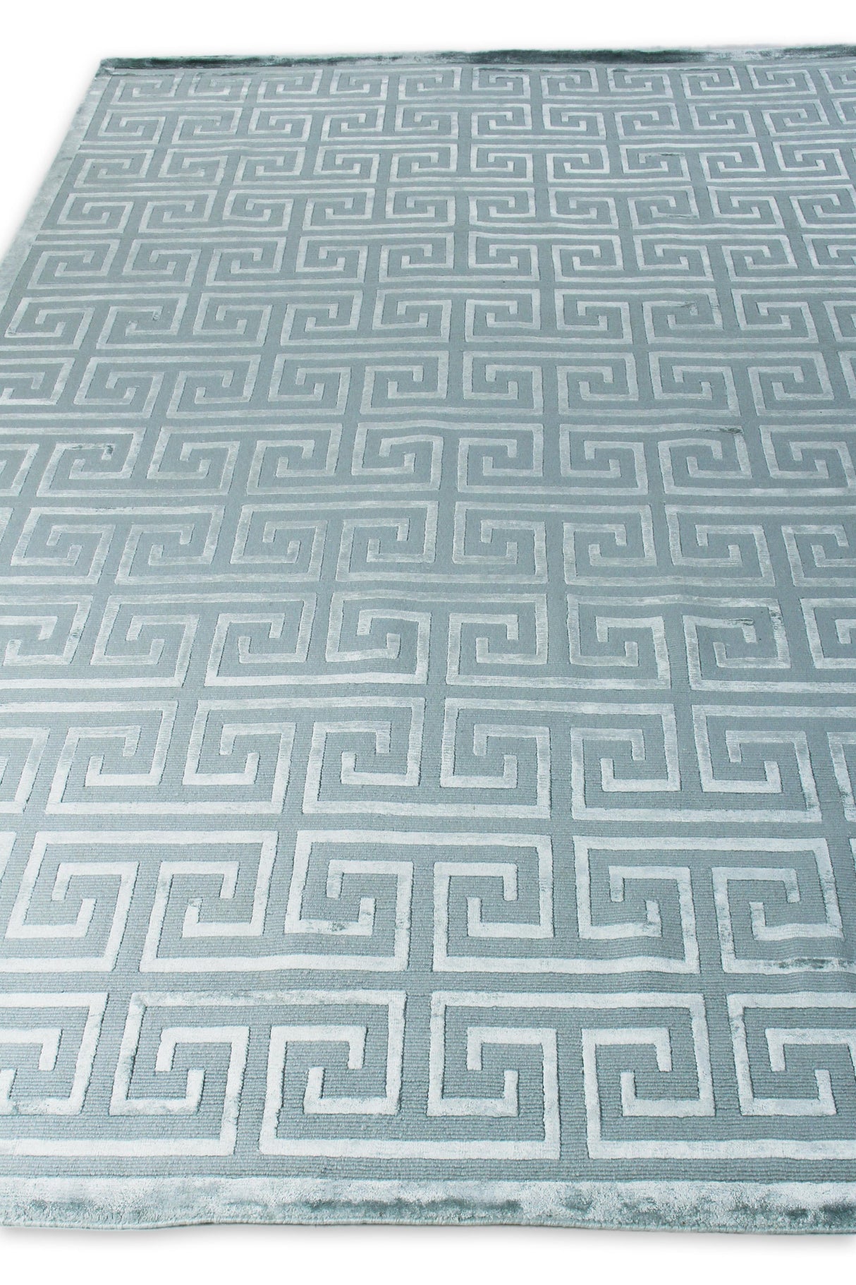 Exquisite Rugs Metro Velvet hand-knotted Wool/Viscose 5050 Ivory/Silver 12' x 9' Area Rug
