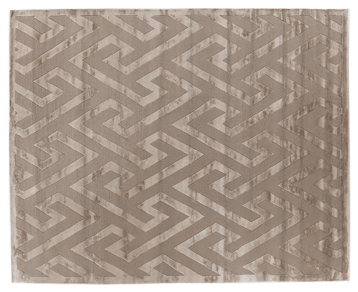 Exquisite Rugs Metro Velvet hand-knotted Wool/Viscose 5064 Light Beige 10' x 8' Area Rug